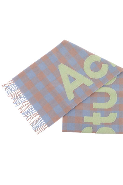 &quot;checked scarf with logo pattern&quot;