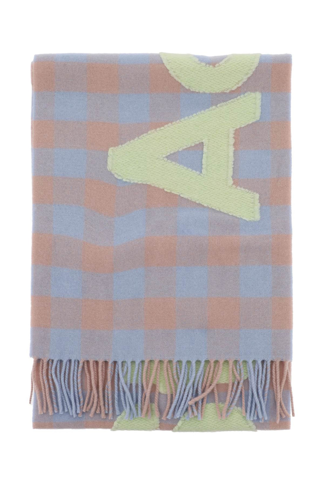 &quot;checked scarf with logo pattern&quot;