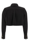 cropped cotton satin shirt