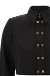 cropped cotton satin shirt