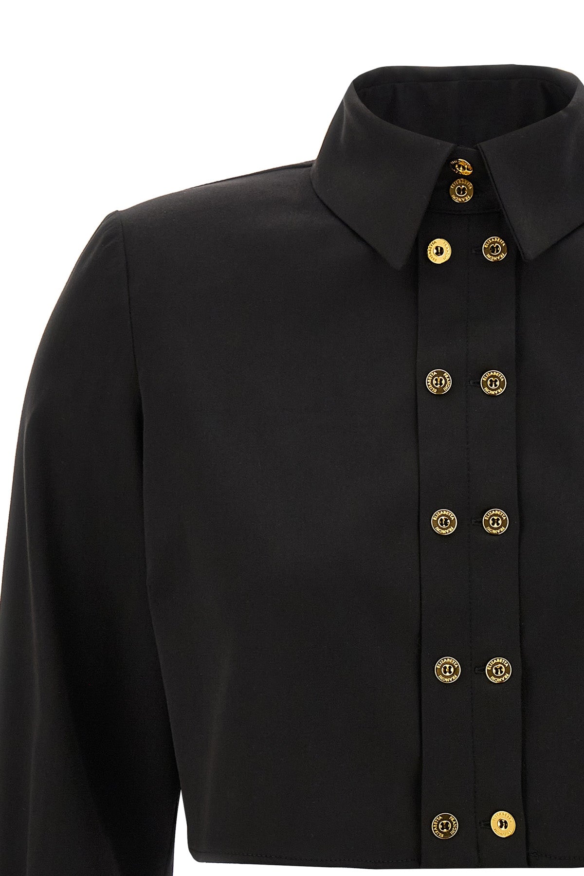 cropped cotton satin shirt