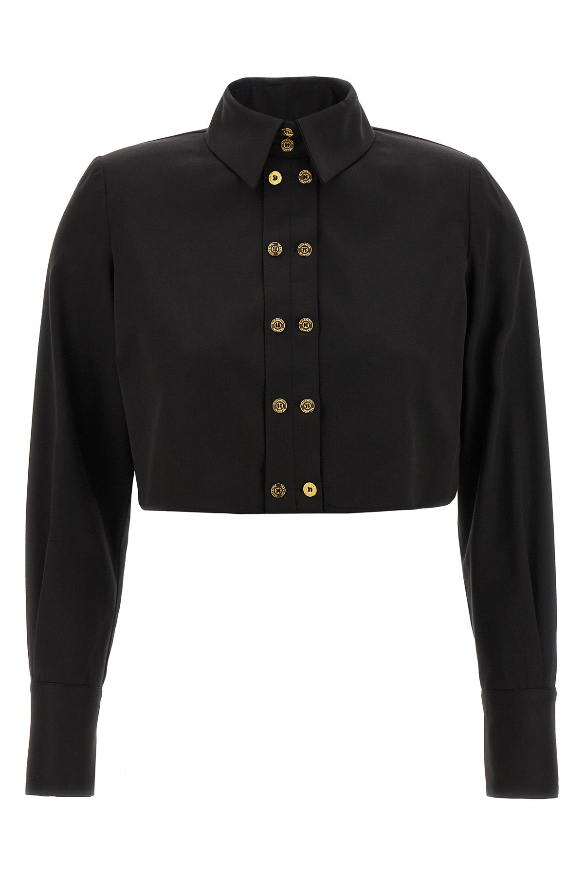 cropped cotton satin shirt