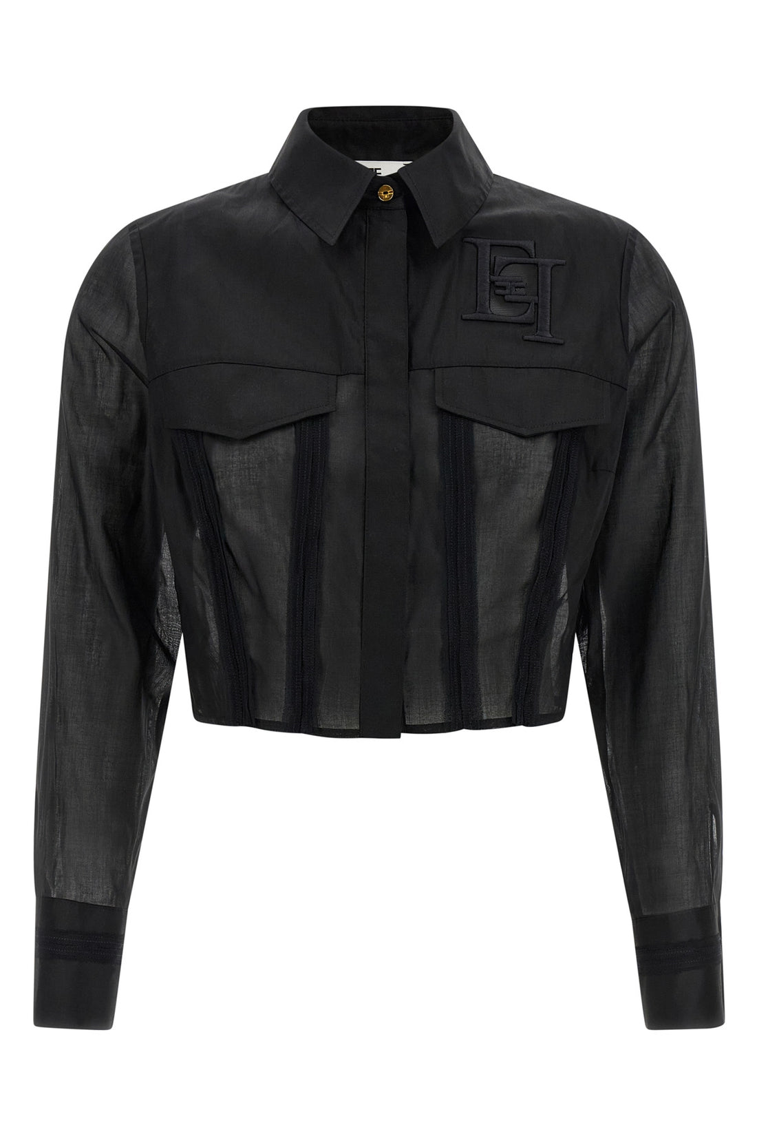 ELISABETTA FRANCHI 38 semi-transparent light cotton shirt