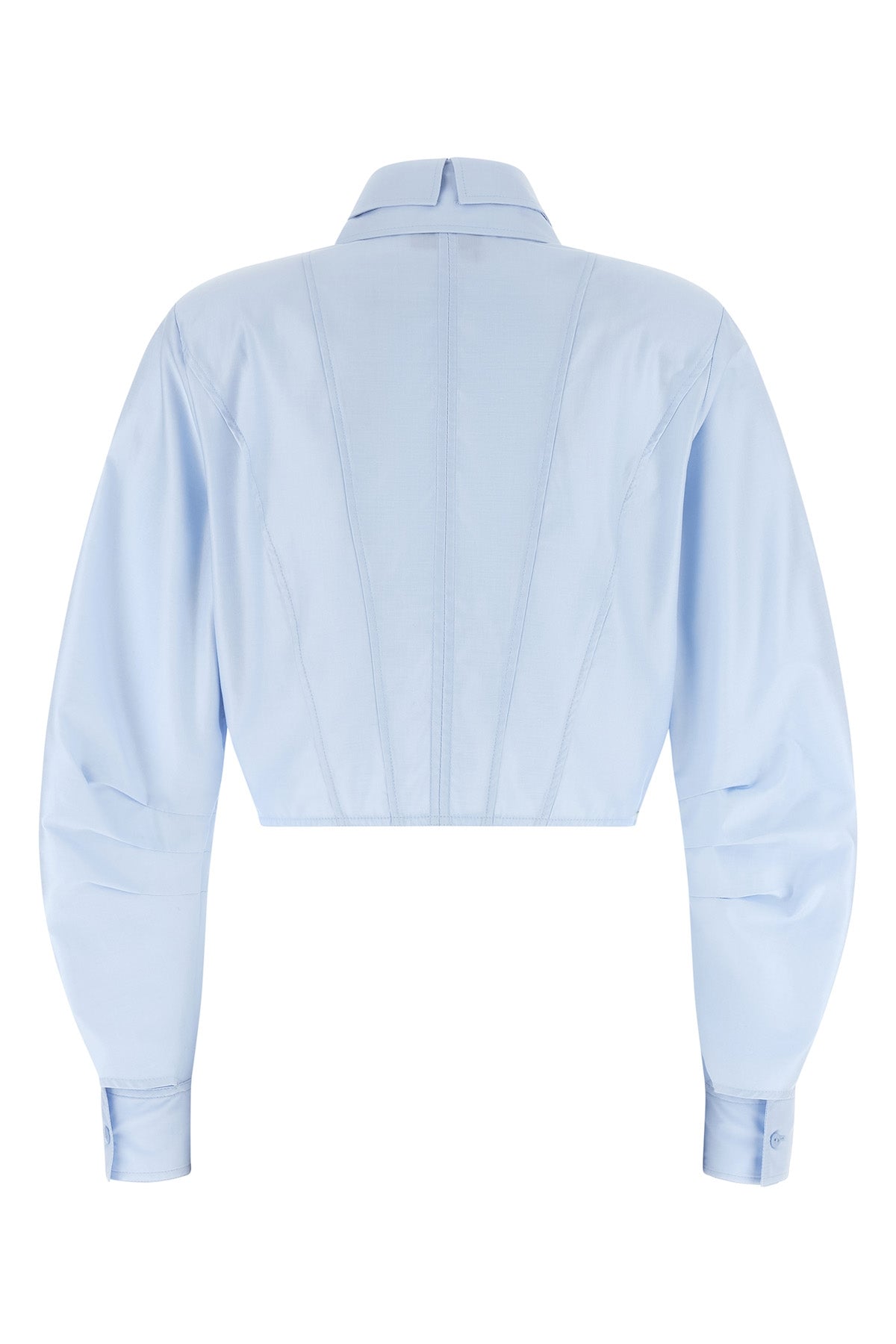 the elisabetta franchi cropped shirt redefines the codes of classic tailoring th