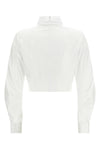 the elisabetta franchi cropped shirt redefines the codes of classic tailoring th