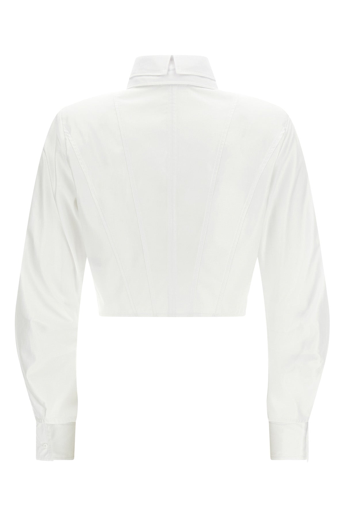 the elisabetta franchi cropped shirt redefines the codes of classic tailoring th