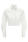 the elisabetta franchi cropped shirt redefines the codes of classic tailoring th