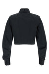 the elisabetta franchi cropped shirt redefines the codes of tailoring through a