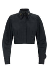 the elisabetta franchi cropped shirt redefines the codes of tailoring through a
