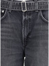 cuffed taper wide jeans
