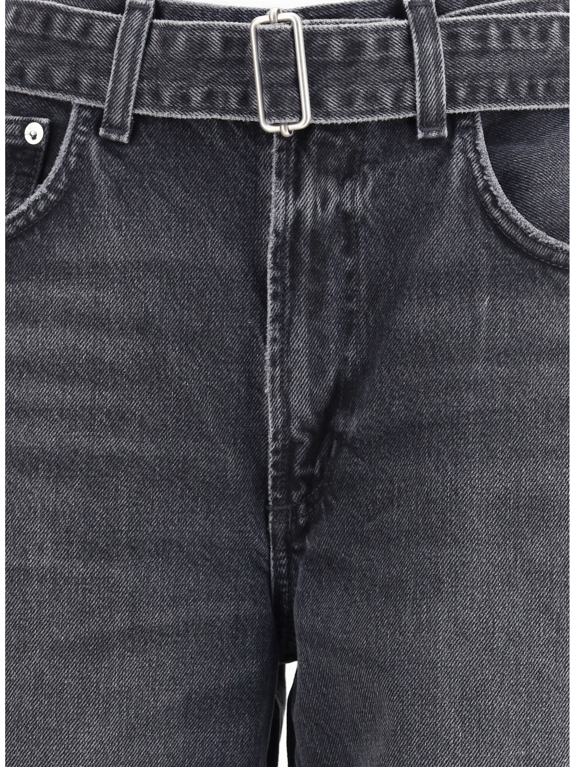 cuffed taper wide jeans