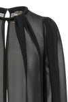 the long elisabetta franchi shirt defines a fluid and elongated silhouette throu