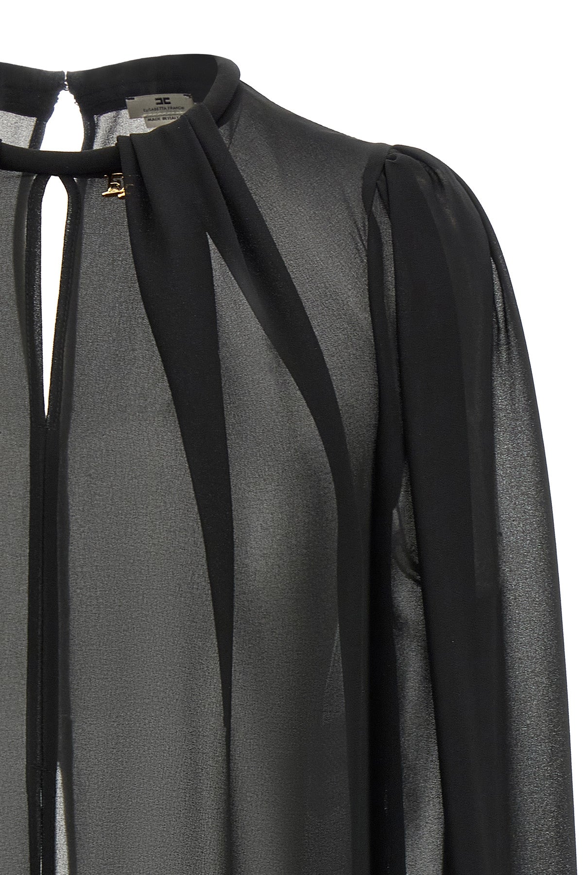 the long elisabetta franchi shirt defines a fluid and elongated silhouette throu