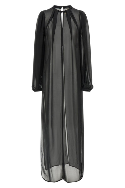 the long elisabetta franchi shirt defines a fluid and elongated silhouette throu