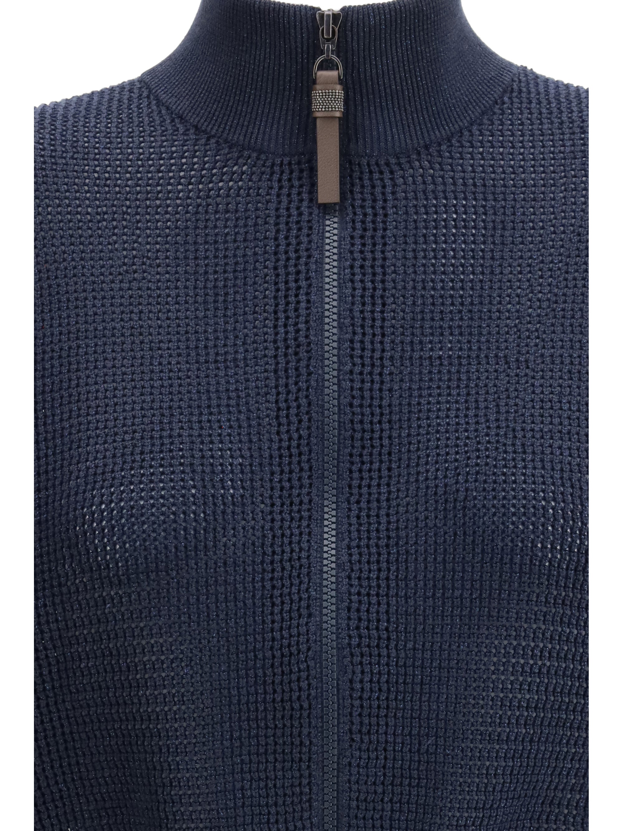 BRUNELLO CUCINELLI M cotton enhanced with all-over lurex detailing cardigan
