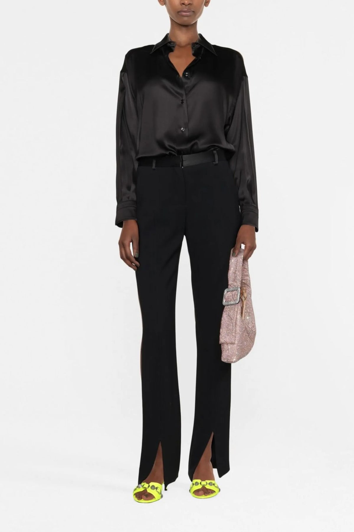shiny silk satin shirt