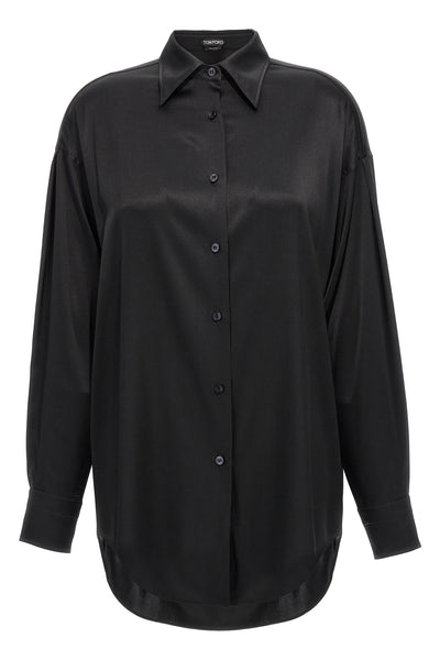 shiny silk satin shirt