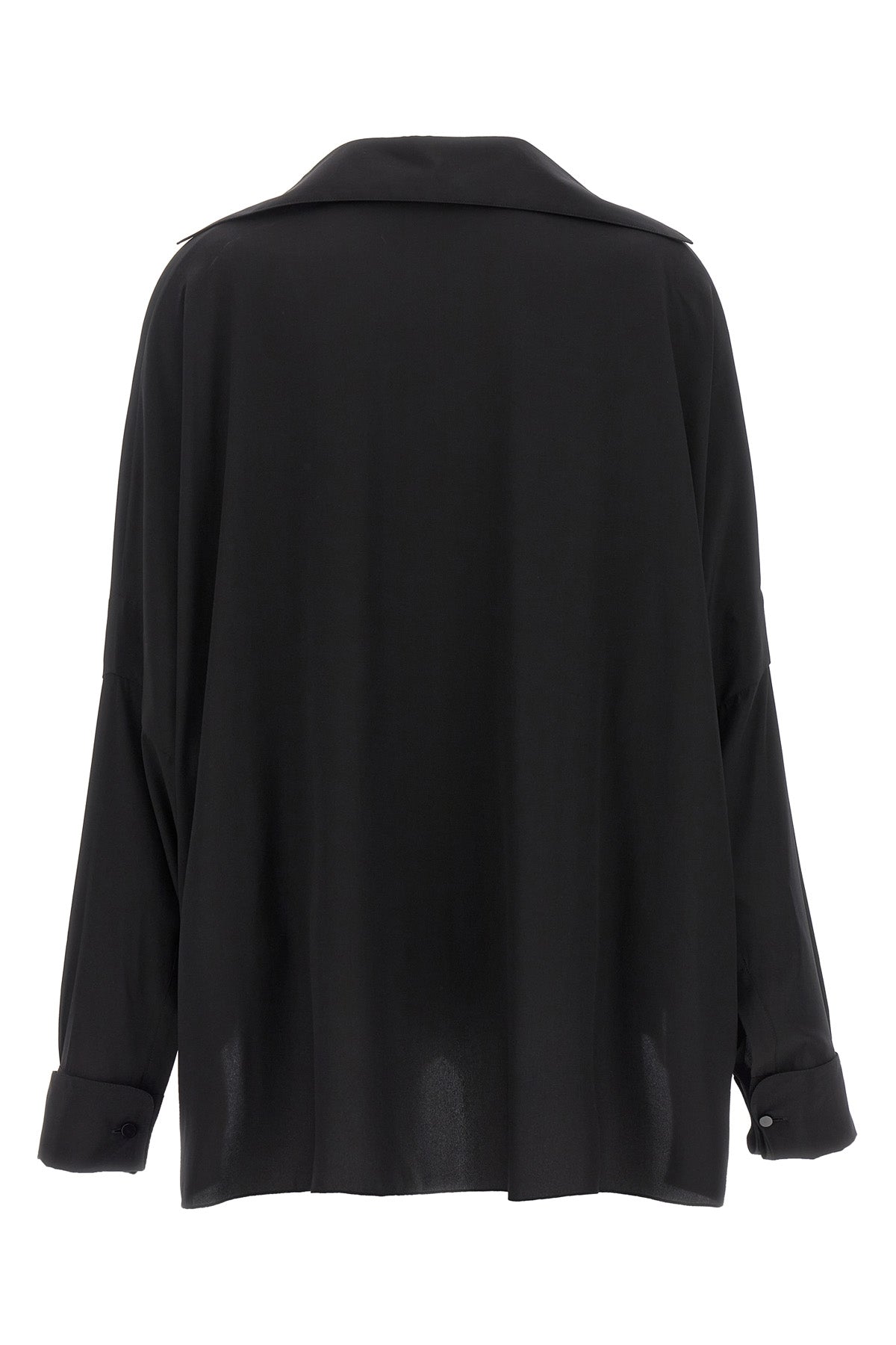 oversize crepe de chine stretch silk shirt