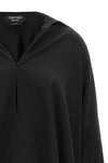 oversize crepe de chine stretch silk shirt