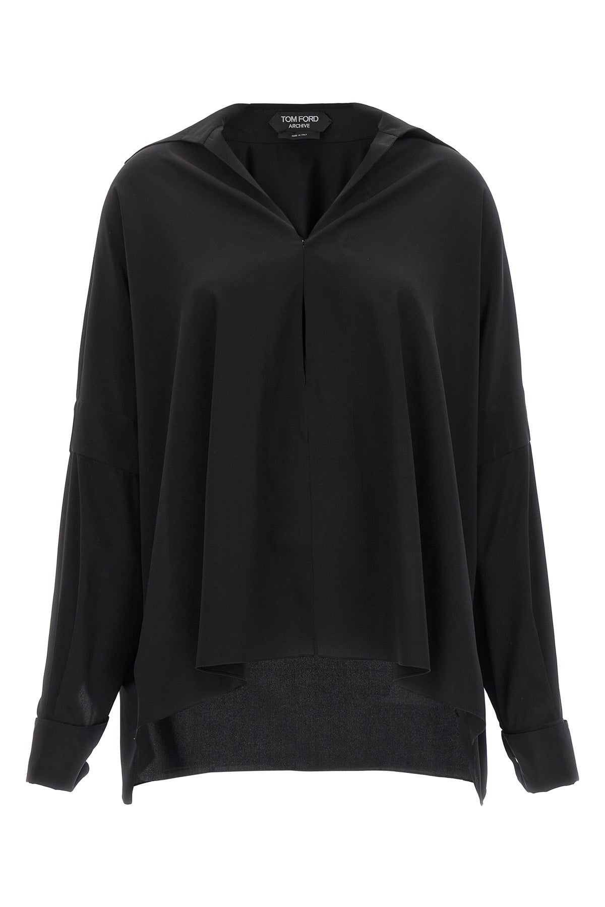 oversize crepe de chine stretch silk shirt