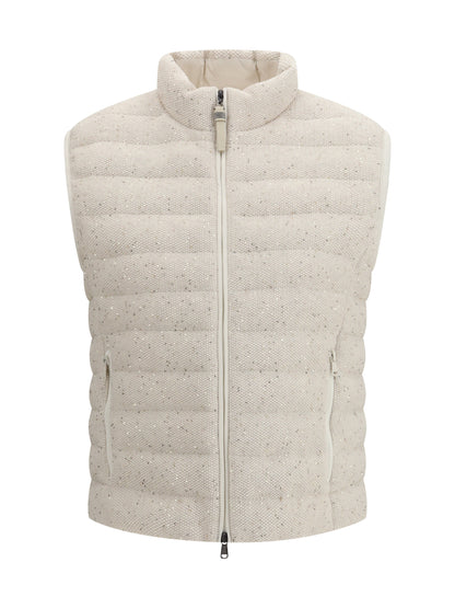 BRUNELLO CUCINELLI 40 cotton padded vest with sequins 