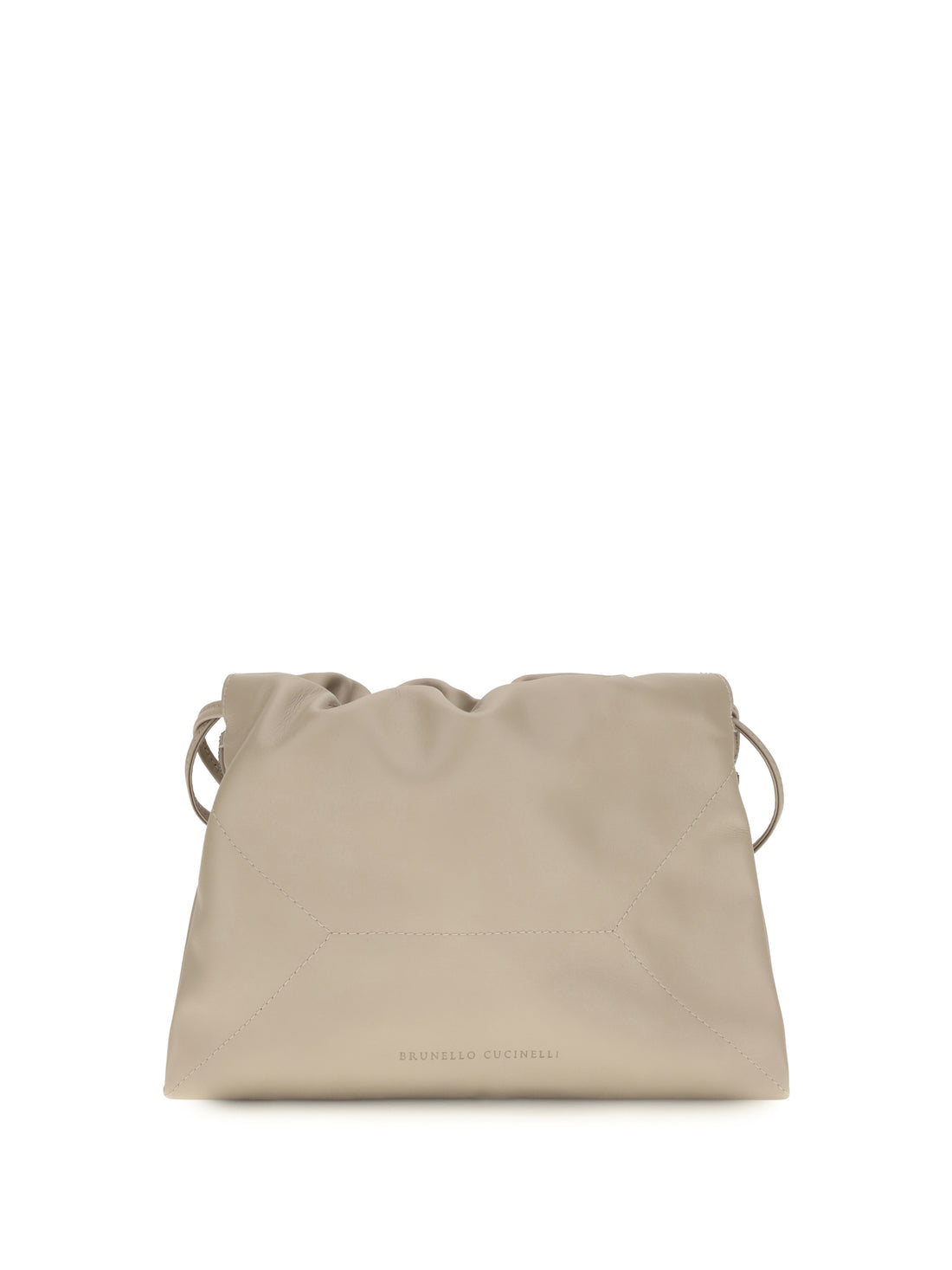 BRUNELLO CUCINELLI OS leather pouch with monili