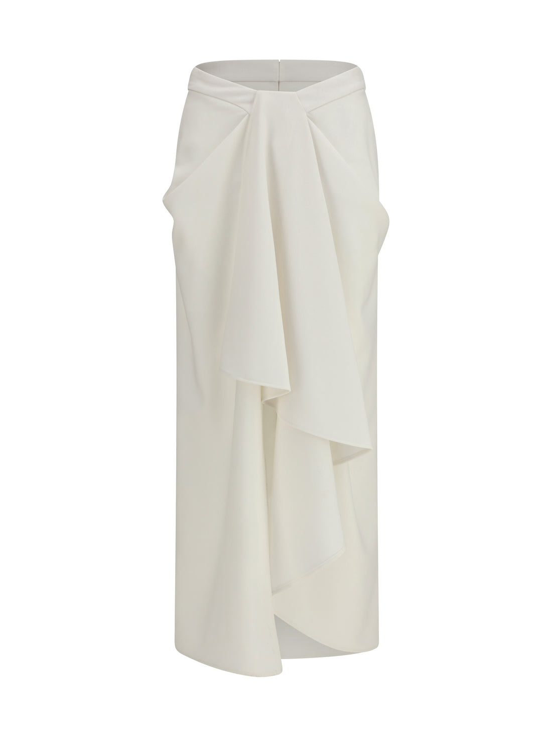 GIVENCHY 36 long draped wool and mohair skirt