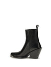 leather cowboy ankle boots