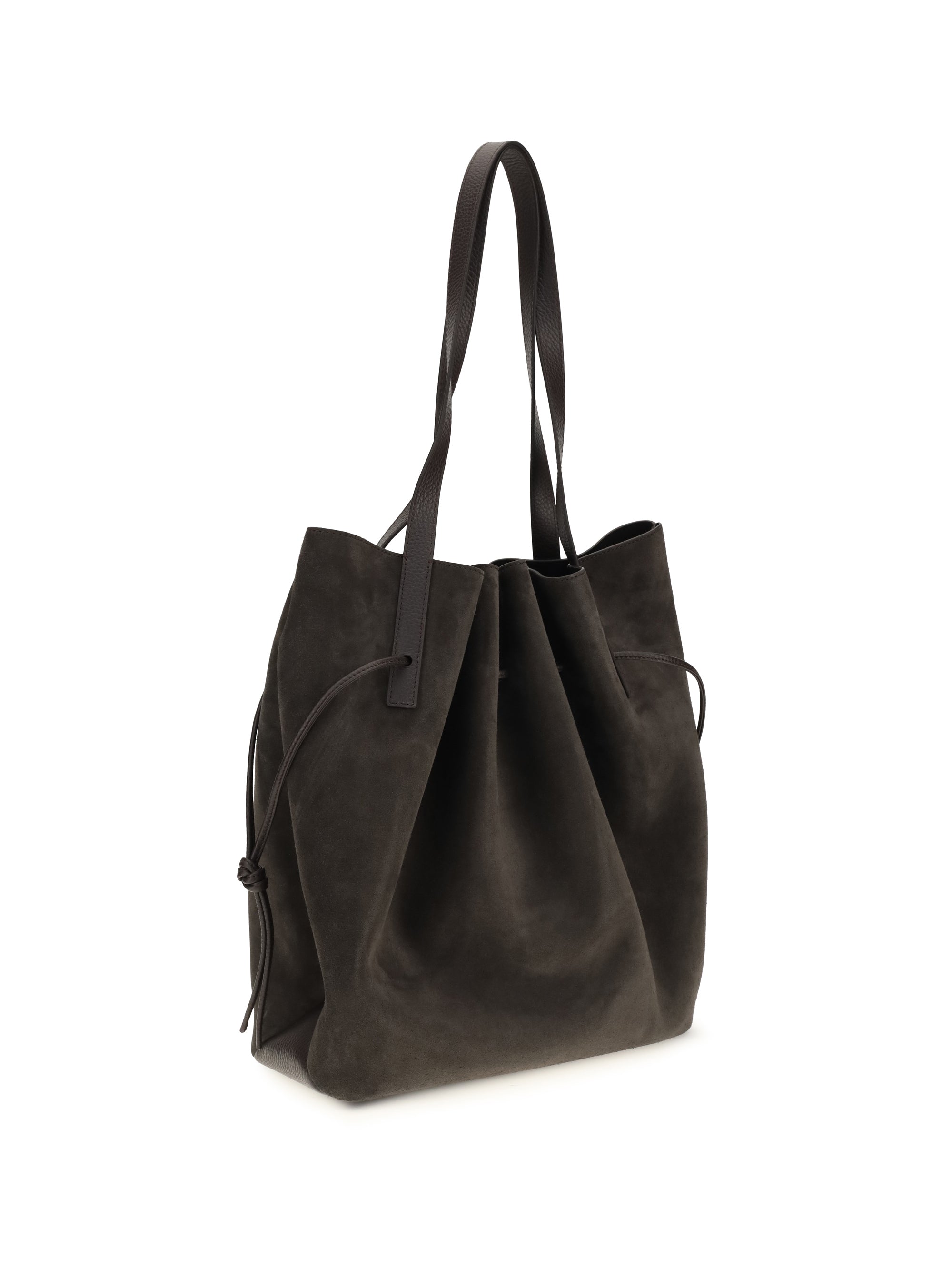 scallop suede shoulder bag