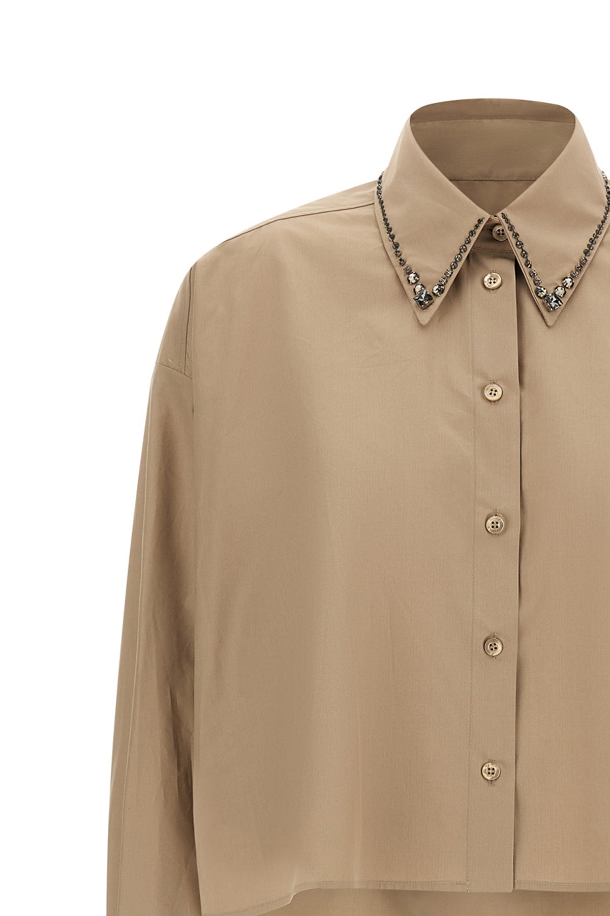 the fabiana filippi cropped shirt reinterprets the codes of classic tailoring th