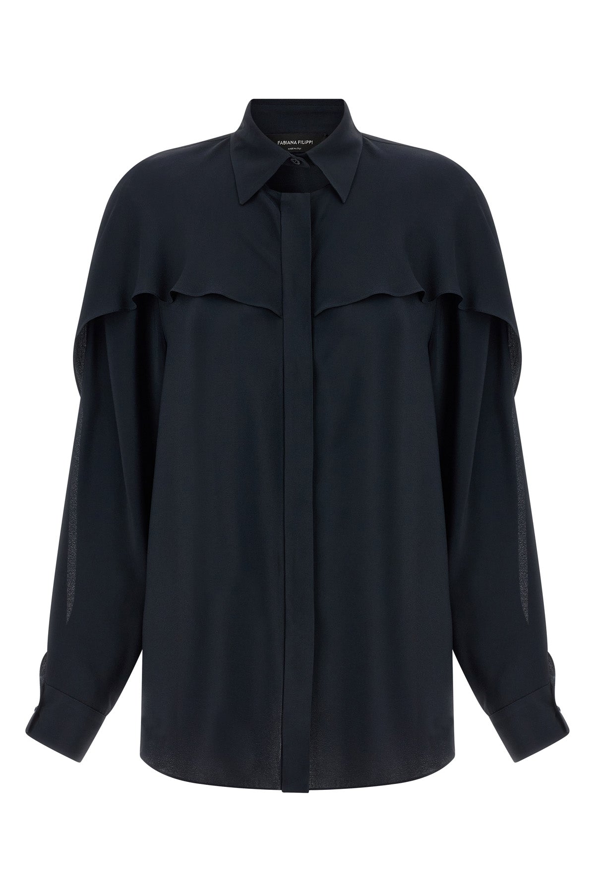 silk blend crepe shirt