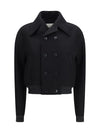 wool double-breasted bomber