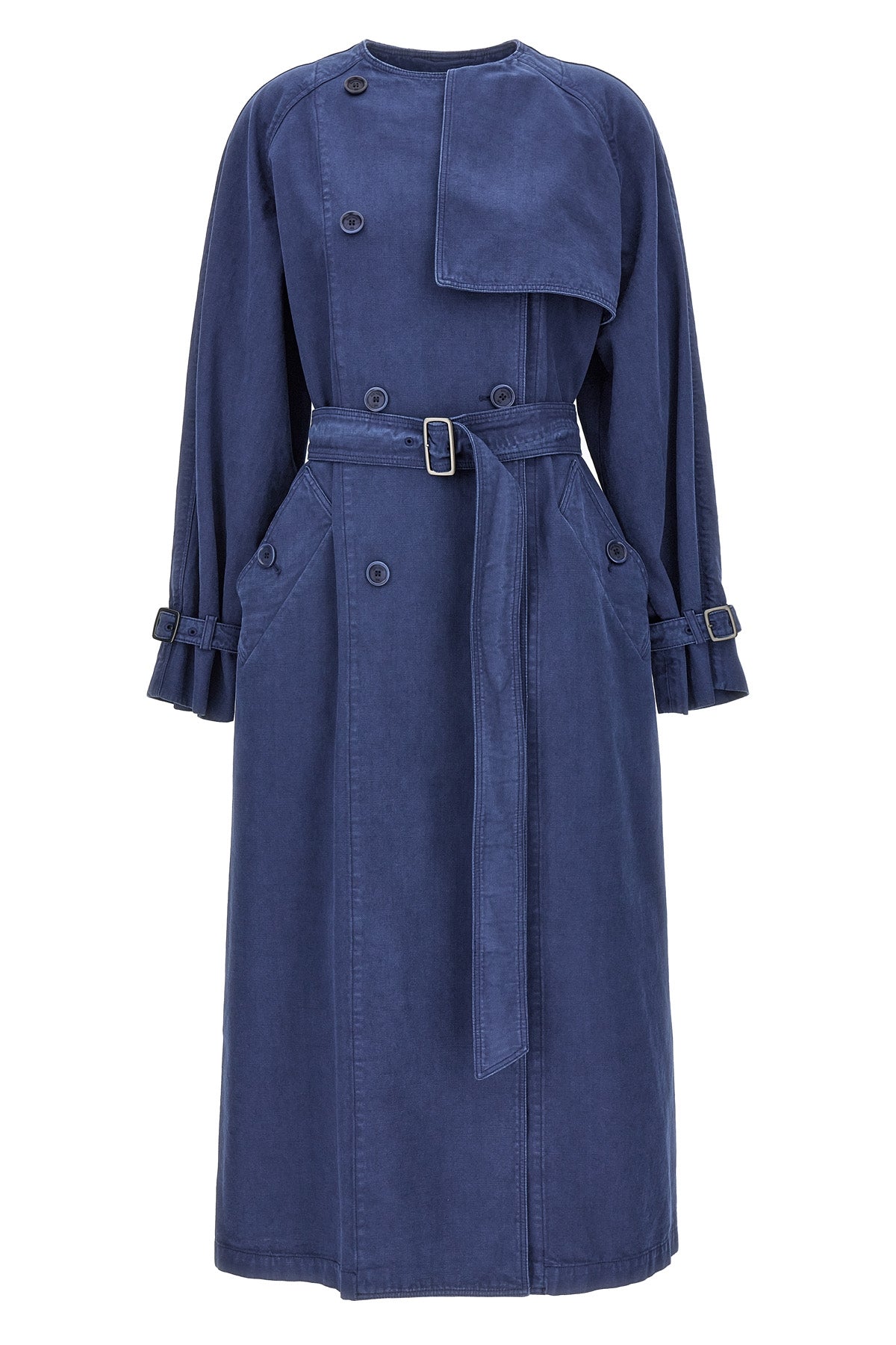 calao double-breasted cotton trench coat