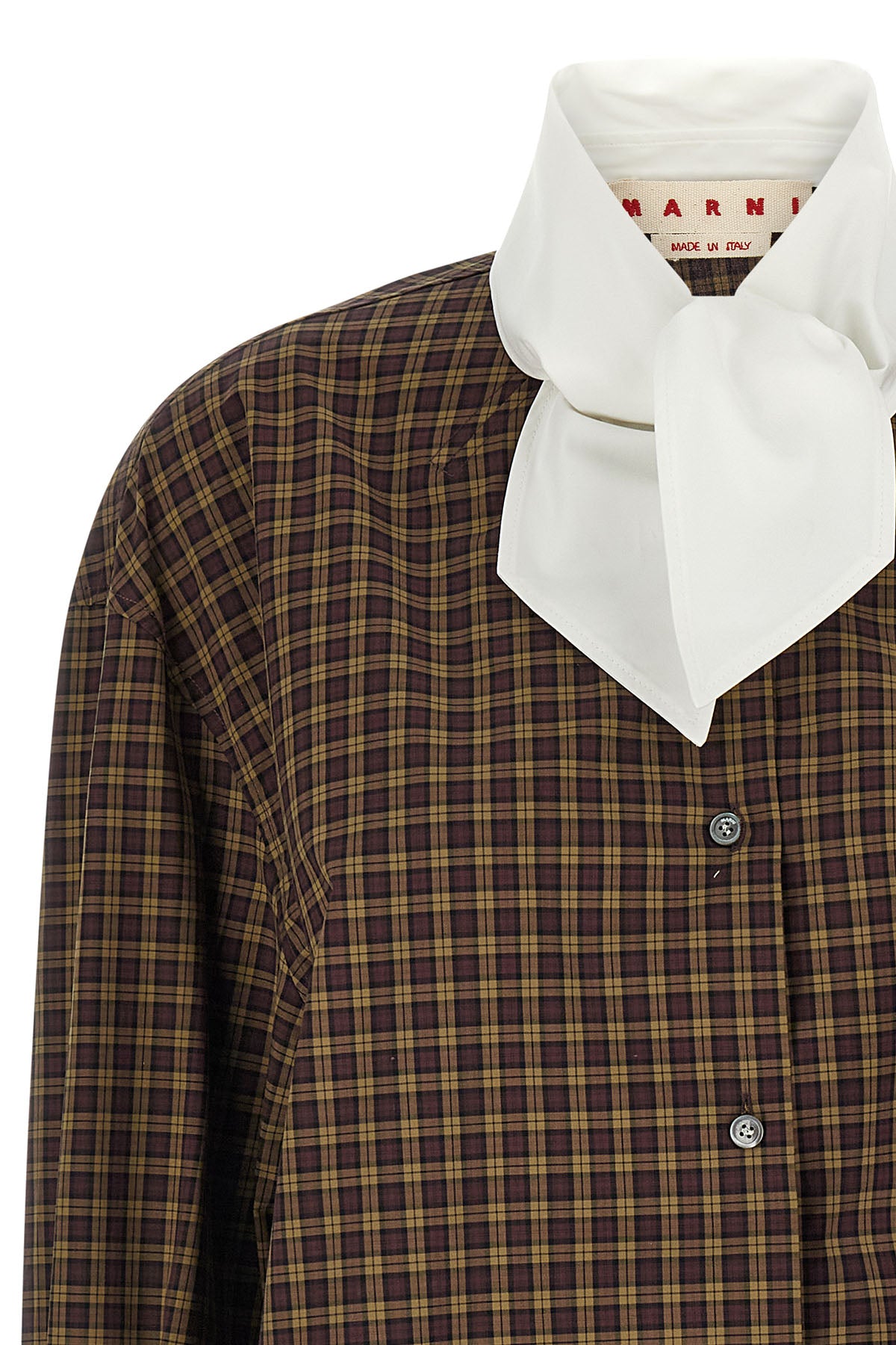 the marni poplin check shirt redefines classic tailoring through unexpected prop