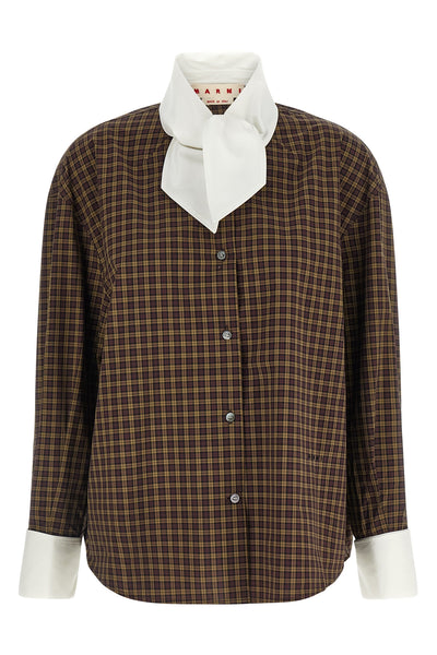 the marni poplin check shirt redefines classic tailoring through unexpected prop