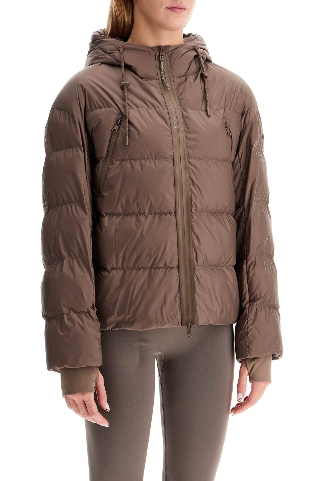 short down jacket with hood &