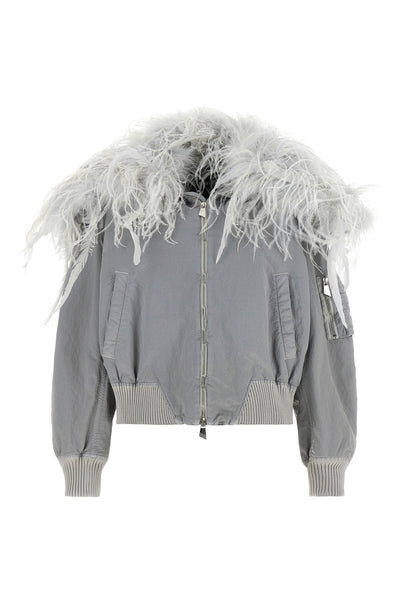 the attico bomber jacket stands out for its bold aesthetic that blends sporty vo