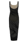 the attico midi dress redefines the silhouette through a sophisticated play of t