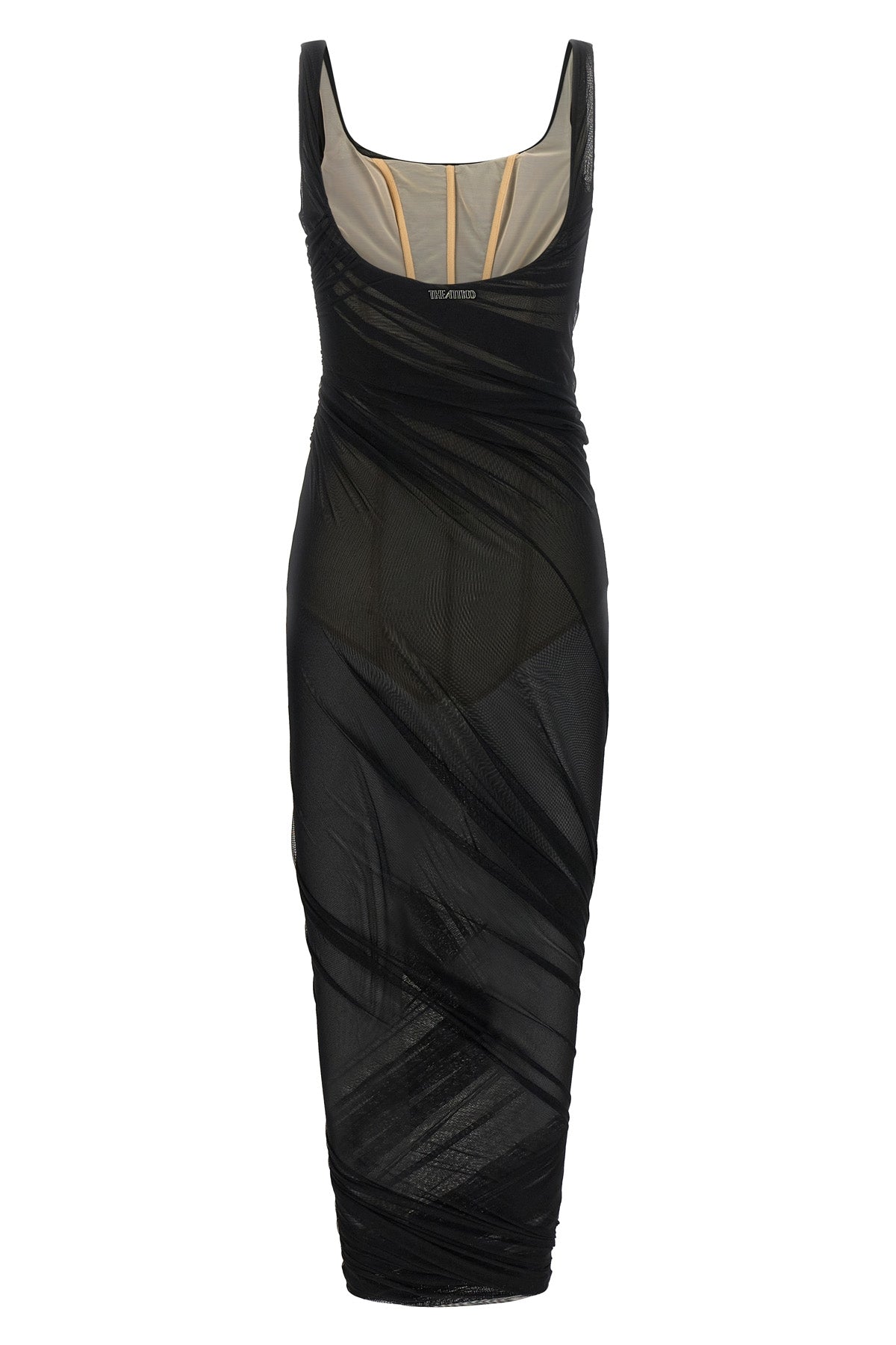 the attico midi dress redefines the silhouette through a sophisticated play of t