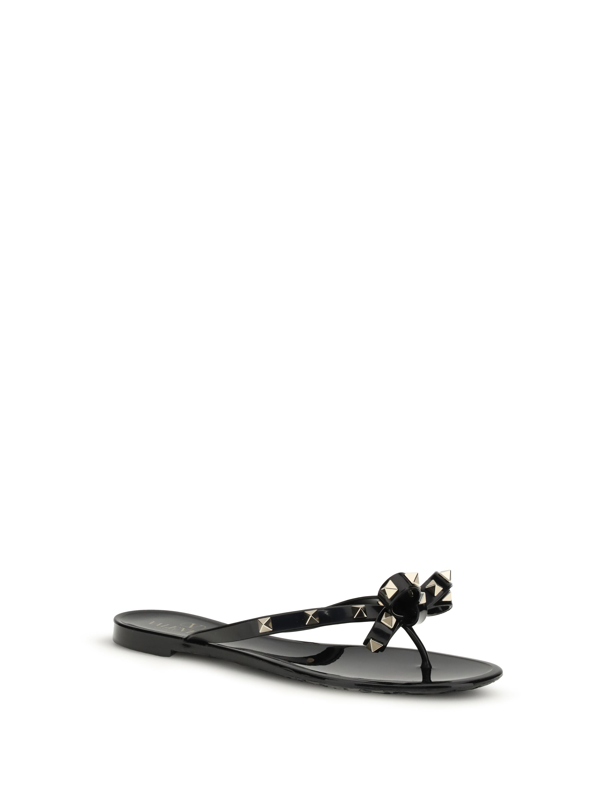 rockstud flip-flop sandals in pvc
