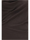 techno wool jersey draped dress with monili
