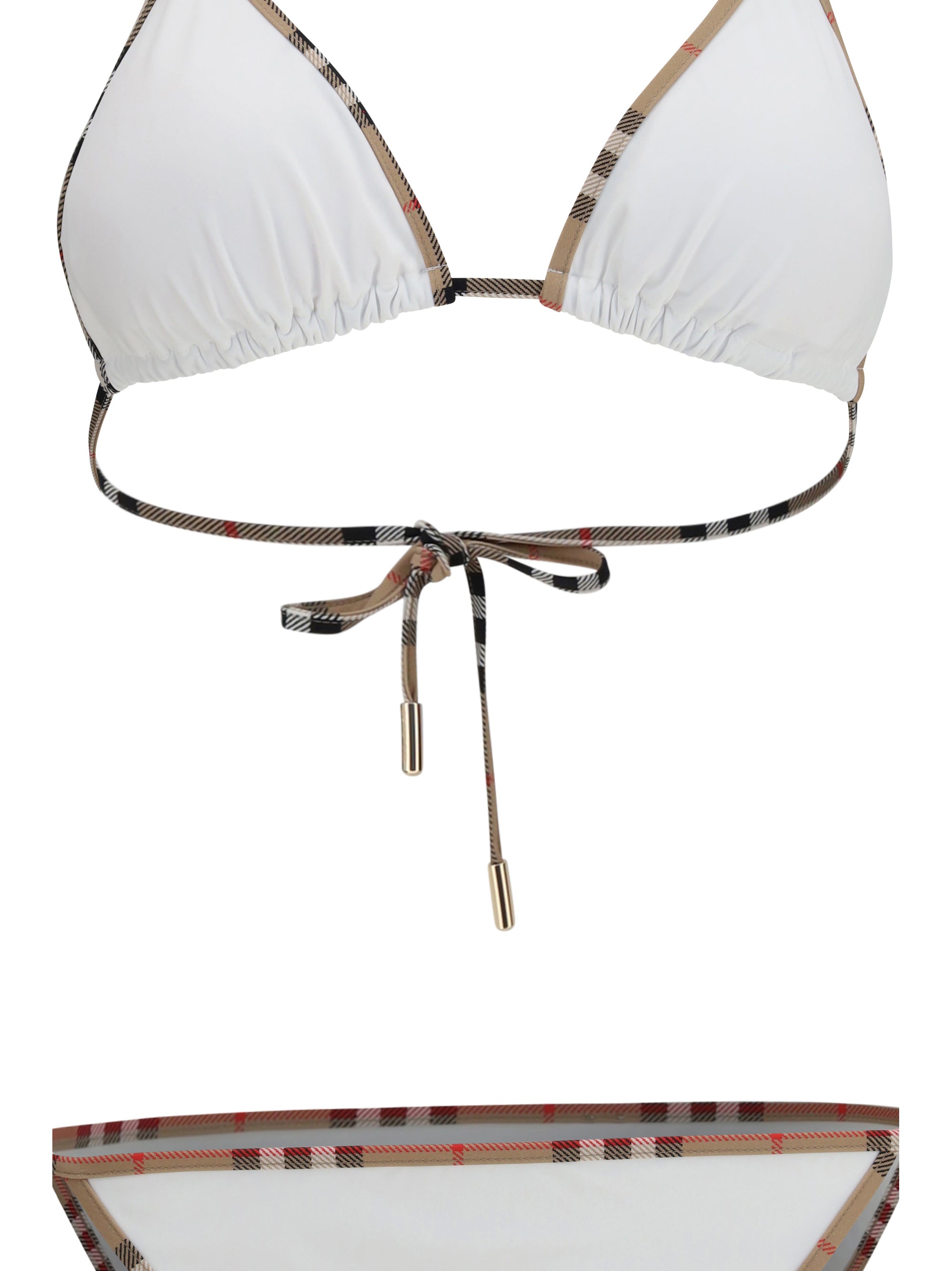 check detail triangle bikini