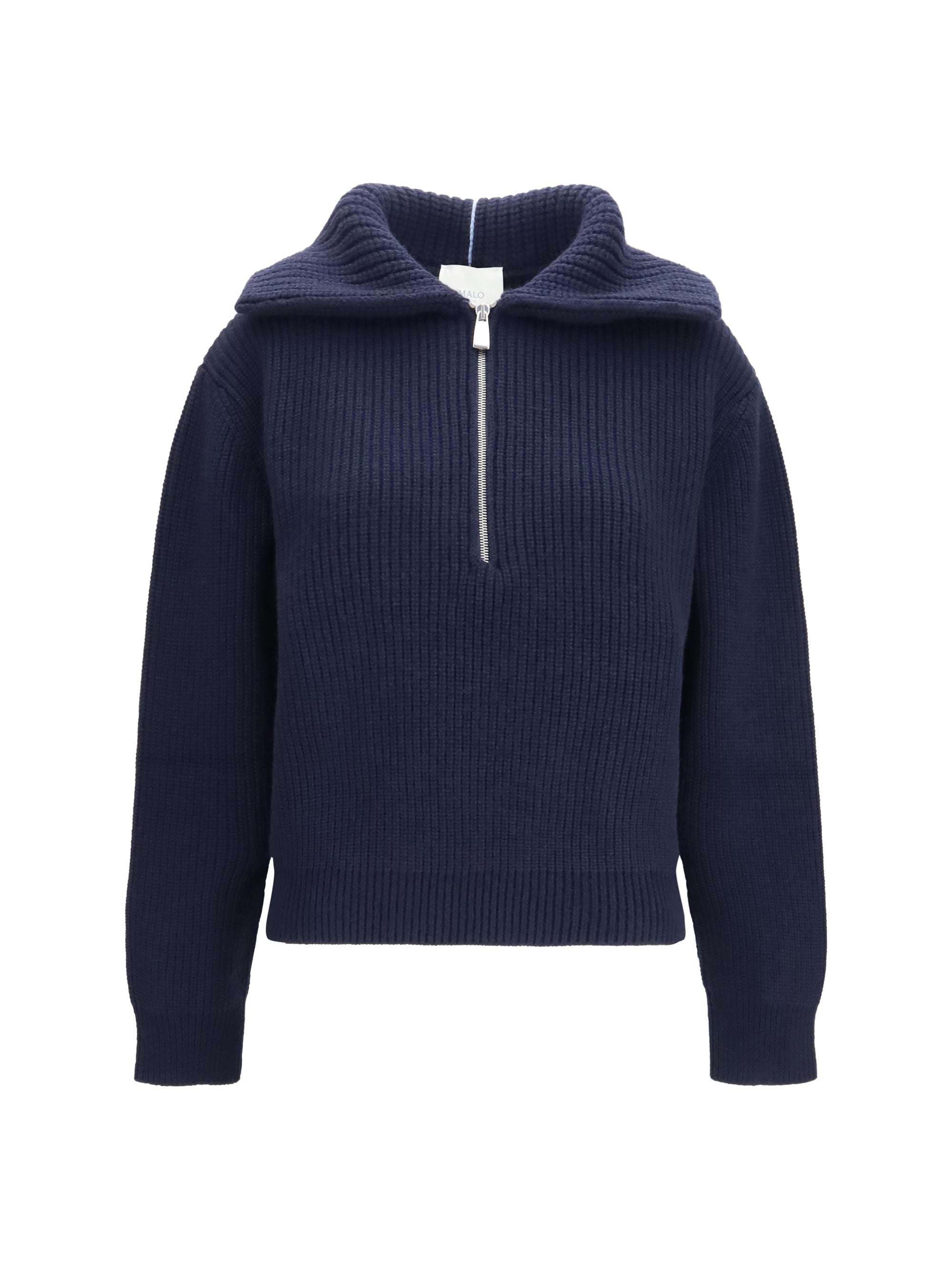 cashmere high-neck zip sweater