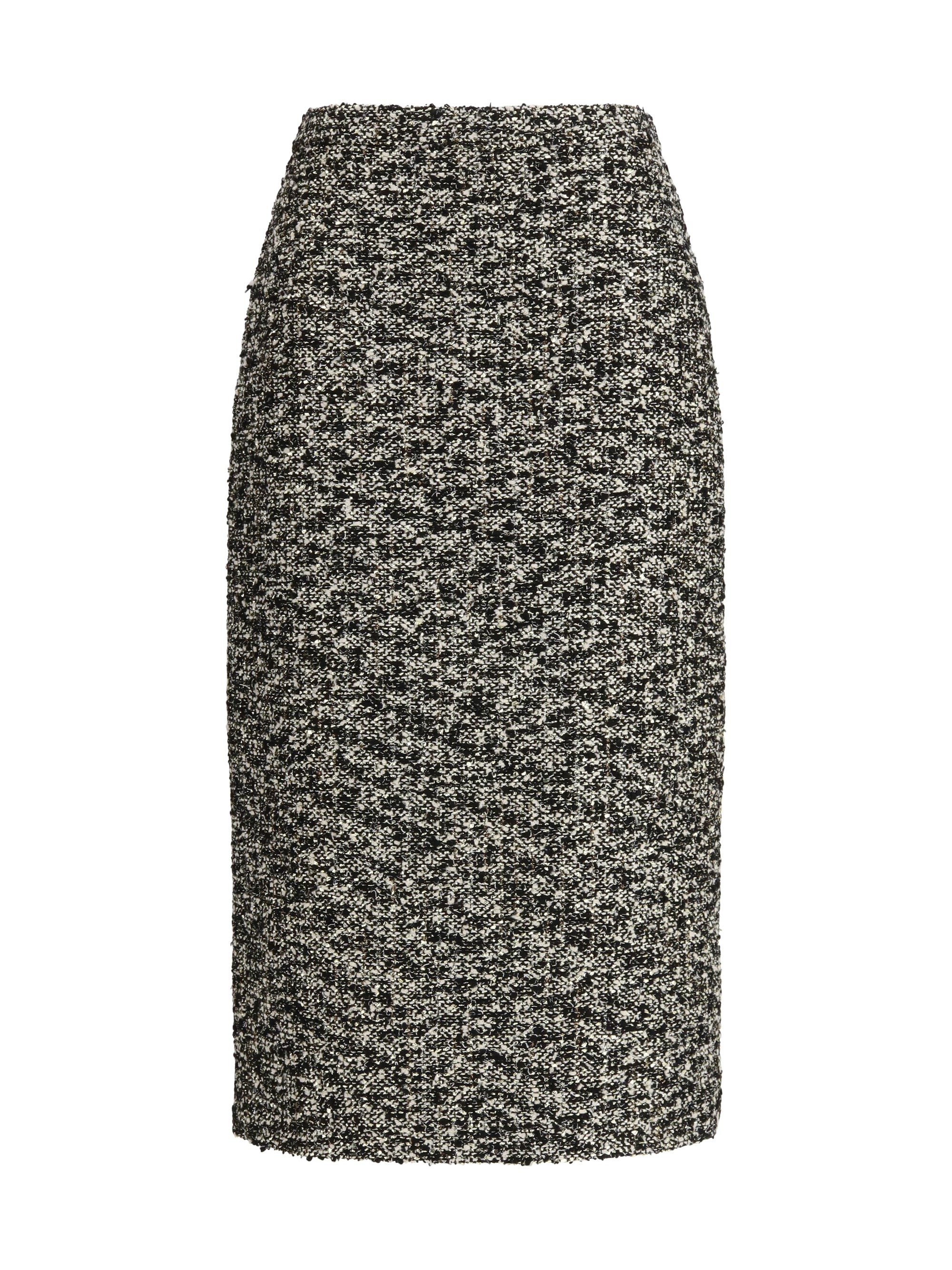 midi skirt in laminated bouclé fabric