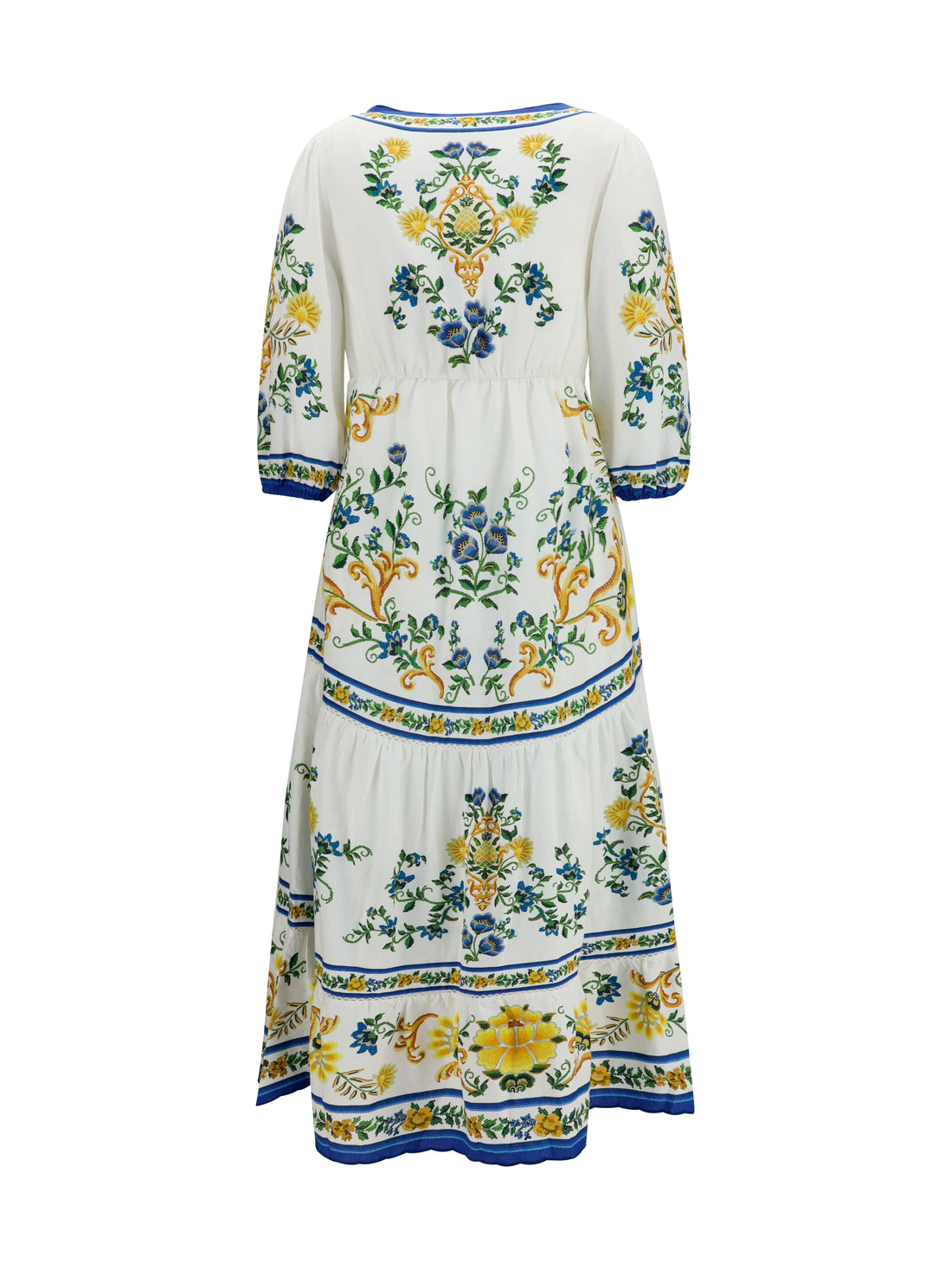 FARM RIO L emily floral print midi dress with drawstring