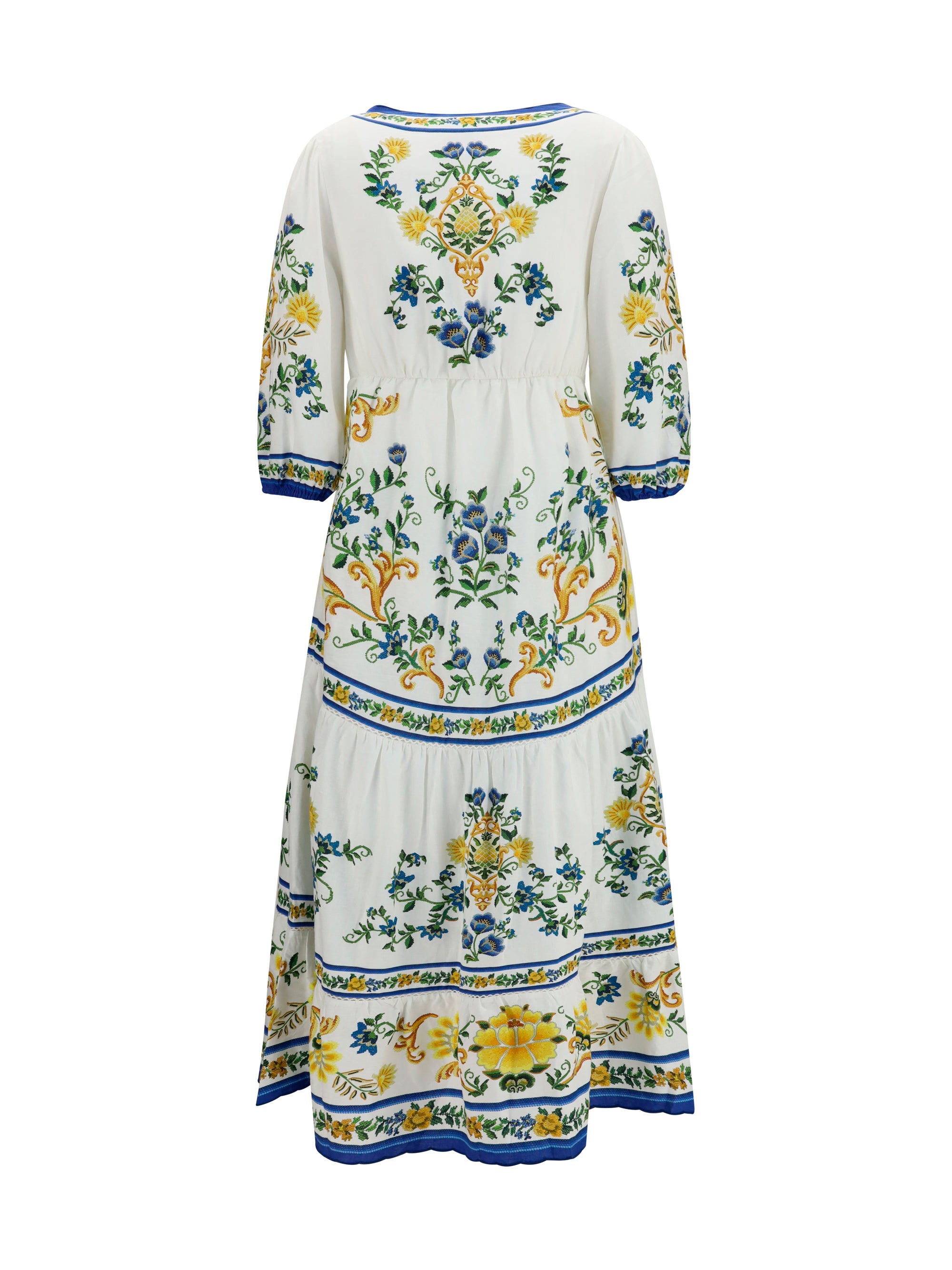 emily floral print midi dress with drawstring