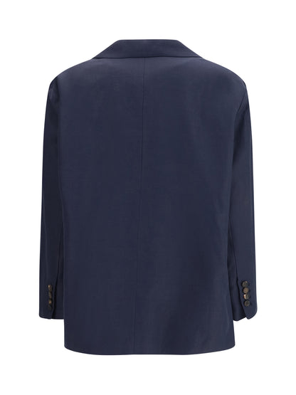 BRUNELLO CUCINELLI 38 fluid viscose and linen twill jacket