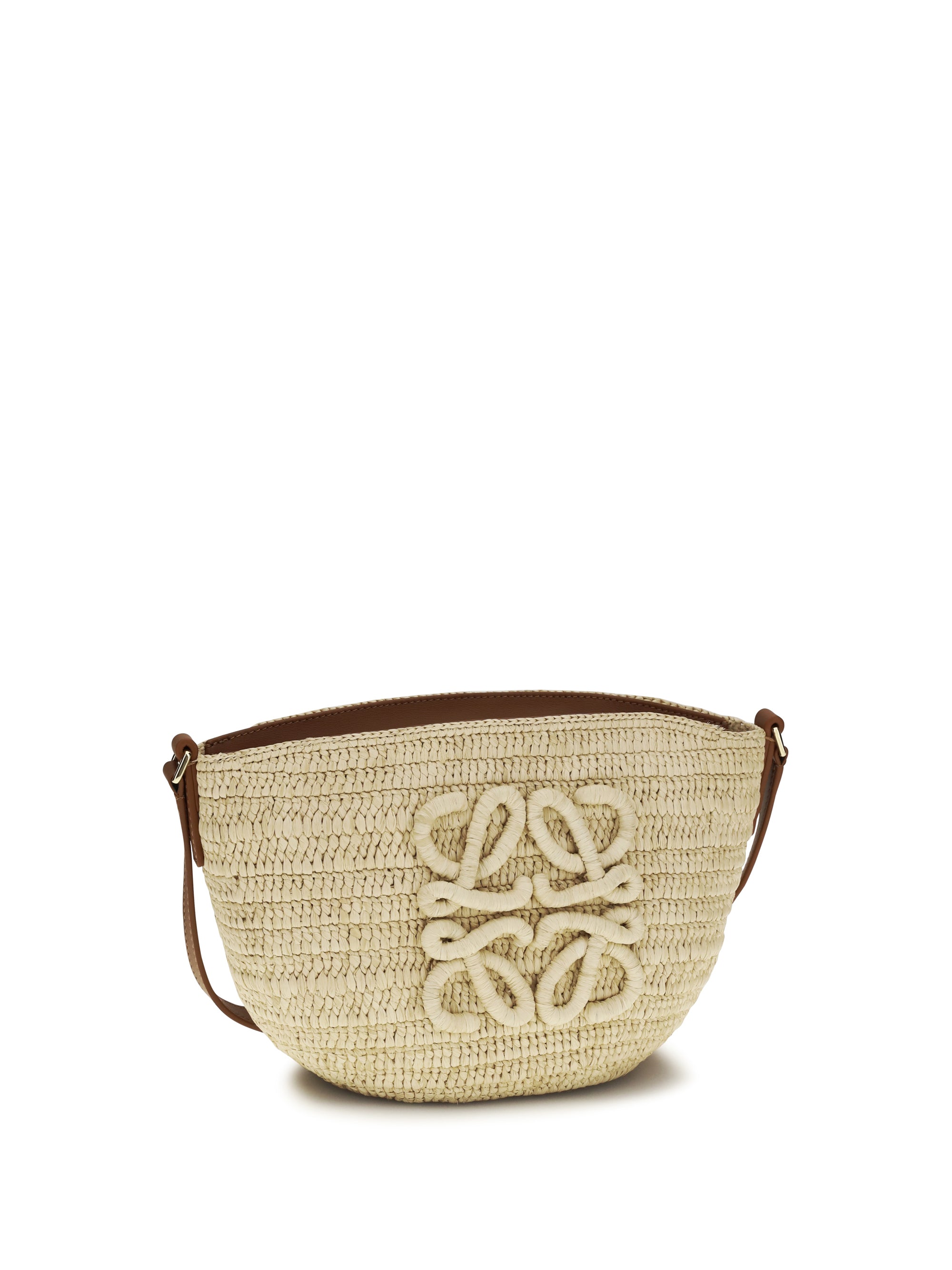 eclipse raffia and calfskin shoulder bag loewe x paula’s ibiza