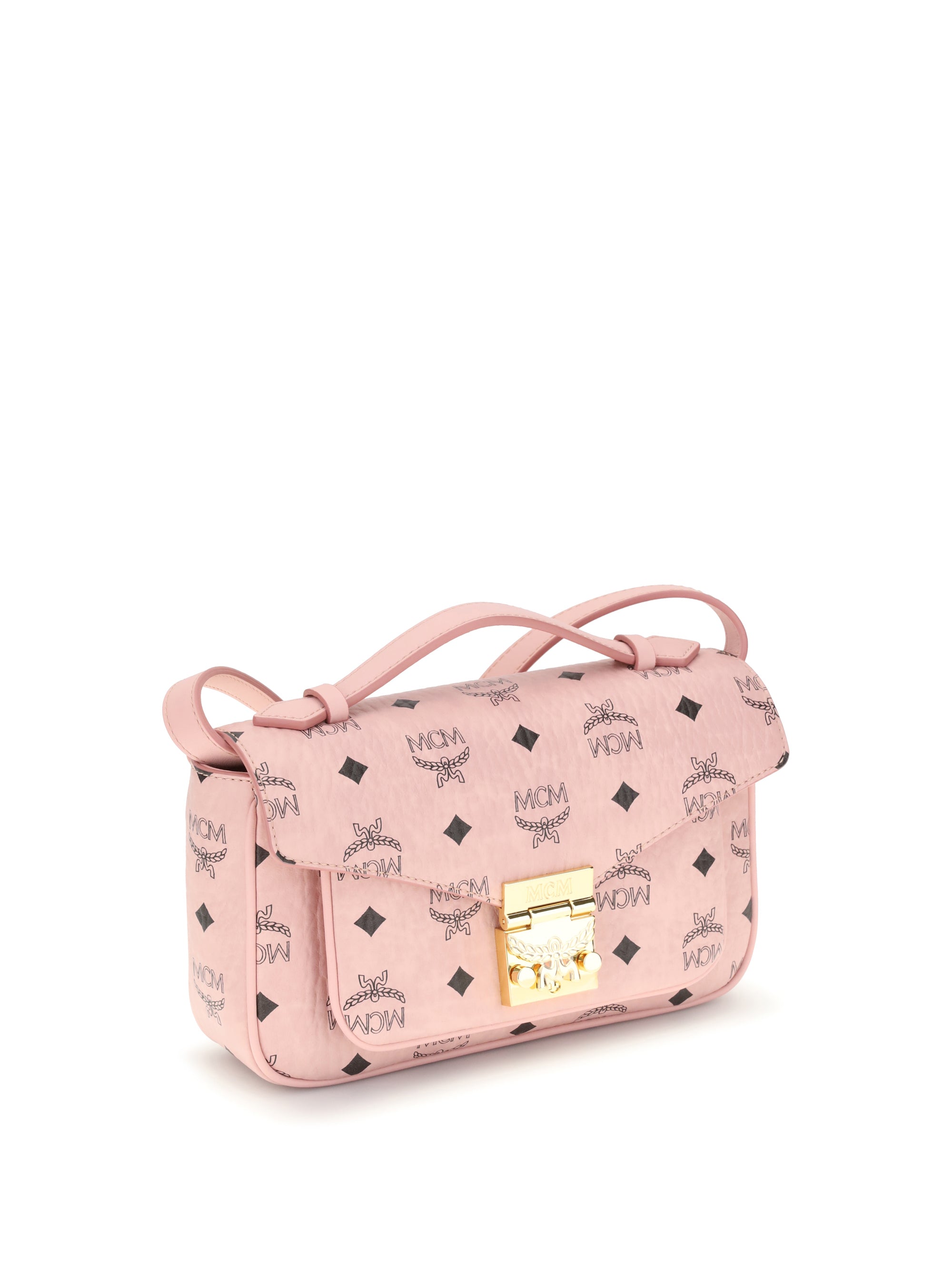 handbag in printed faux leather