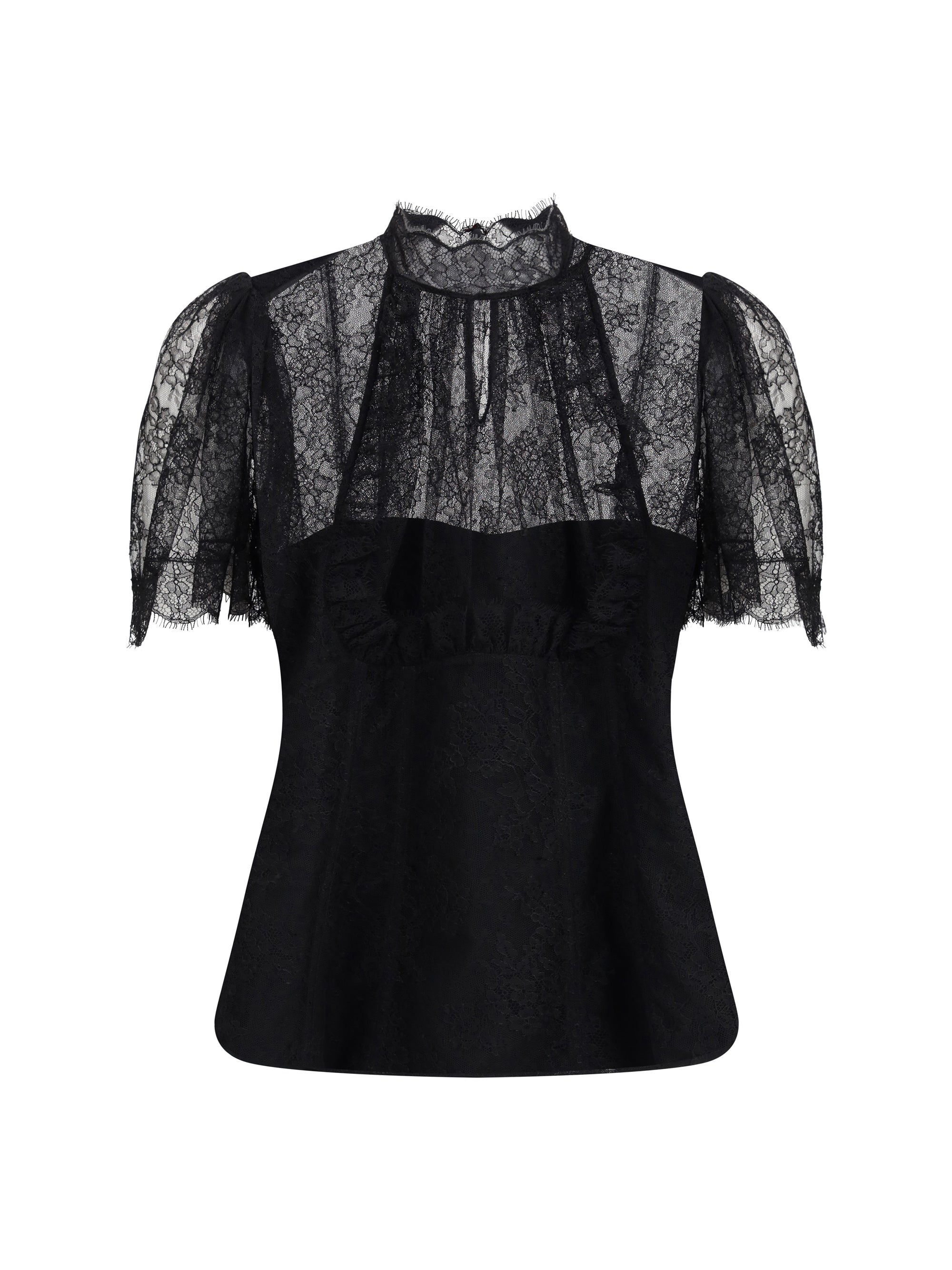 ALEXANDER MCQUEEN 42 floral lace top 